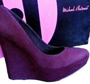 Michael Antonio Plum Wedges